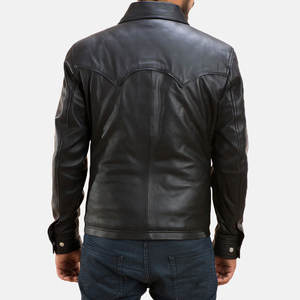 Vestes en cuir pour hommes à col rabattu personnalisé/Vestes en cuir à la mode pour hommes - Product Image 2