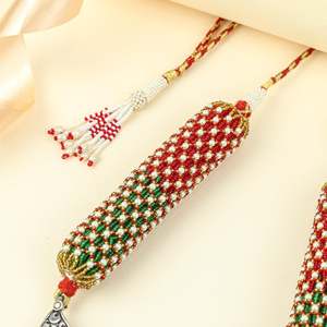 Anokhi 925 Silver Rajputi Jhalar <b>Necklace</b> with Dual Tone & <b>Ruby</b> for Weddings - Product Image 5