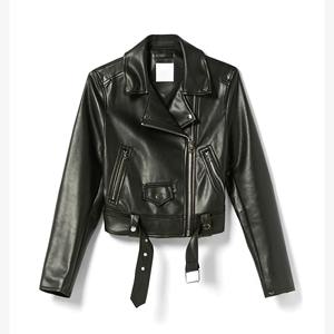 แจ็กเก็ตหนังแท้สำหรับผู้หญิงเสื้อครอปหนังแท้สำหรับฤดูหนาว - Product Image 1