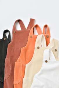 Organic Cotton Velvet Salopet <b>Romper</b> Set Kids Front Two Pocket Overalls Summer Unisex Strap Outfit <b>Romper</b> Baby Solid Clothing - Product Image 2