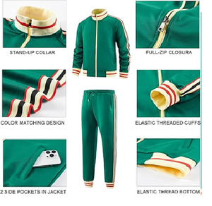 Conjuntos Deportivos para Hombre, Chaqueta Deportiva de Manga Larga con Cremallera Completa y Pantalones, Conjuntos de 2 Piezas - Product Image 4