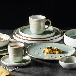Cerámica de Porcelana Esmaltada con Patrón Único Verde Transformado en Horno Clásico, Duradera, Ecológica, Libre de BPA, Apta para Microondas - Product Image 1