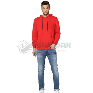 Sweat à capuche en coton 100% de qualité supérieure pour hommes, pull thermique à motif solide imprimé avec logo personnalisé pour l'hiver à prix réduit - Product Image 1