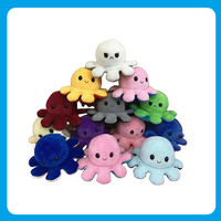 Peluche de poulpe multicolore réversible et douce, animal en peluche en coton PP changeant d'humeur, cadeau de petite taille pour enfants et adultes