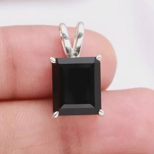 จี้หินออนิกซ์สีดำทำมือ รูปทรงสี่เหลี่ยมผืนผ้า เครื่องประดับเงินแท้ ของขวัญสำหรับผู้หญิง สวยสง่า ไม่ซ้ำใคร - Product Image 3