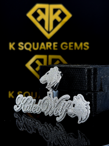 Colgante Hip Hop con letras personalizadas, nombre de la suerte personalizado, colgante con número de Hip Hop para hombre, joyería Ice Out Hip Hop, plata 925 - Product Image 2