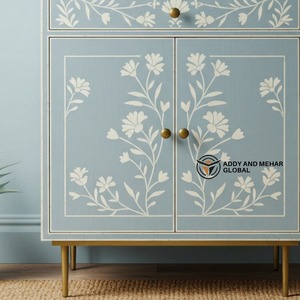 Mueble de Salón con Incrustaciones de Hueso de Alta Calidad, Ecológico y Hermoso, con Detalles Florales, para Interiores Modernos y Contemporáneos, Disponible - Product Image 5