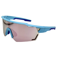 Gafas de Sol Deportivas para Ciclismo con Lentes de Visión Nocturna UV400 de PC, Patillas Intercambiables, Blancas/Negras, Protección UV