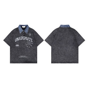 Camiseta Personalizada con Logotipo, 100% Algodón, Cuello en V, Estilo Casual, Retro, Lavada, Vintage, para Hombre, OEM, Impresión Serigráfica, Transpirable, con Diseño Gráfico - Product Image 4