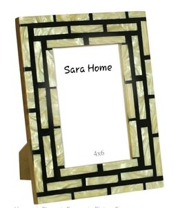 Marco de fotos con patrón de puntos de hueso hecho a mano elegante diseño Rectangular para decoración del hogar precio al por mayor - Product Image 4