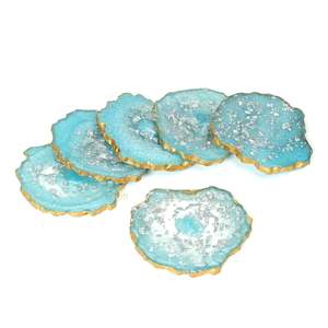 walnut coasters Best Quality Clear <b>Epoxy</b> Resin Designer Cup Coaster Wholesale High Quality Handmade Resin Coaster - Product Image 2