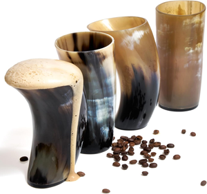 Verre en corne de buffle taille personnalisée meilleure vente vente 4 pièces café thé jus verre de service meilleure qualité - Product Image 1