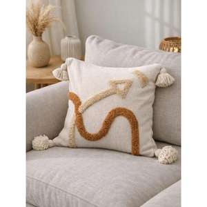 Funda de Almohada Marroquí Hecha a Mano, Funda de Cojín Tradicional Bereber, Cojín Decorativo Boho para Sofá, Almohada Decorativa de Algodón para el Hogar - Product Image 1