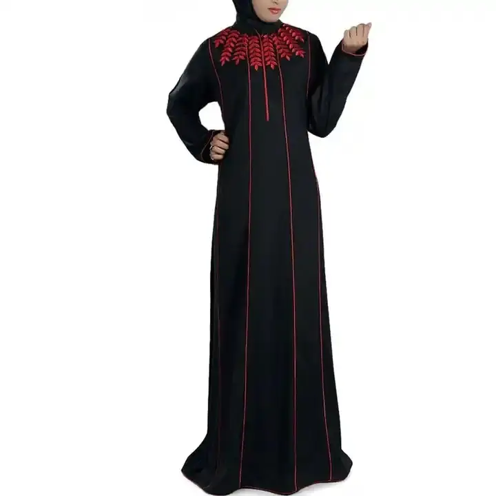 Nuovo modello all'ingrosso da donna abbigliamento islamico ricamo musulmano Abaya abiti lunghi di ultima generazione Abaya