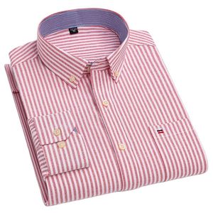 เสื้อเชิ้ตแขนยาวผ้าฝ้ายสีพื้นสำหรับผู้ชาย, เสื้อเชิ้ตแฟชั่นสไตล์ลำลองใส่100% สบาย - Product Image 1