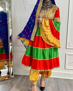 Vestido de Traje Nacional Banjara Multicolor |   100% Seda de Alta Calidad, Viscosa, Modal, Poliéster, Rayón, Hecho en Pakistán, WS INTERNATIONAL - Product Image 2