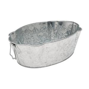 Diseño de hoja en relieve, maceta de forma OBLONGA galvanizada, maceta decorativa y maceta para el jardín del hogar, maceta decorativa - Product Image 6