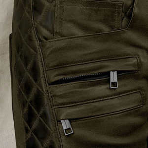 กางเกงหนังแฟชั่นน้ำหนักเบา สวมใส่สบาย ดีไซน์ทันสมัย ทรงตรง เอวยางยืด ระดับกลาง สไตล์ไฮสตรีท สำหรับผู้ชาย - Product Image 5