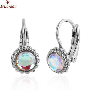 ต่างหูพลอย925สุดหรูคลาสสิกทำด้วยมือแก้วไดโครอิกเครื่องประดับหินอินเทรนด์ - Product Image 2