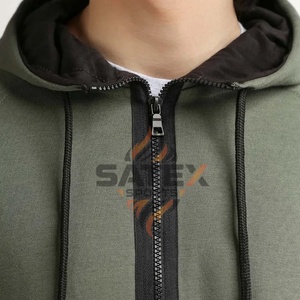 Sweats à capuche zippés pour hommes, logo personnalisé, 100% coton mélangé, basiques, vente en gros, prix bas, haute qualité, saison d'automne, couleur unie, teinture unie - Product Image 4