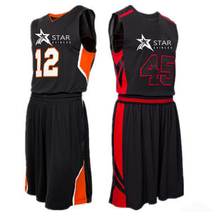 Maillot de basket-ball en tissu maille 100% de haute qualité en gros numéro d'équipe imprimé personnalisé et logo uniforme de basket-ball respirant - Product Image 1