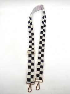 Correa de monedero con cuentas, correa de bolso con cuentas a cuadros, accesorio de monedero ajustable a cuadros, correa de bolso de estadio, correa de bolso transparente para guitarra - Product Image 2