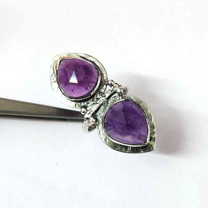 แหวนเงิน925ลูกแพร์12x10มม. สำหรับเป็นของขวัญคริสต์มาสพลอยอัญมณีธรรมชาติทำด้วยมือแหวนนิ้วมือชาวโบฮีเมียน - Product Image 5