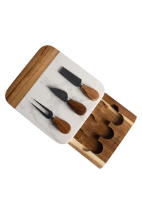 Tabla de Queso Moderna de Madera y Mármol |   Plato para Cortar, Picar y Servir Hecho a Mano para Cocina y Comedor - Product Image 4