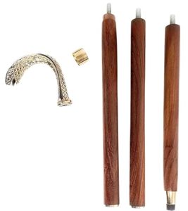 Wooden <b>Walking</b> Stick with Brass Snake Gold Handle Vintage Inspired Luxury <b>Cane</b> <b>for</b> <b>Men</b> Women Stylish Durable Mobility - Product Image 2