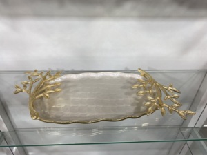 Bandeja de aluminio de diseño elegante para servir en el hogar y la cocina, bandeja para servir café, comida, desayuno, cena, bandeja para decoración de boda - Product Image 3