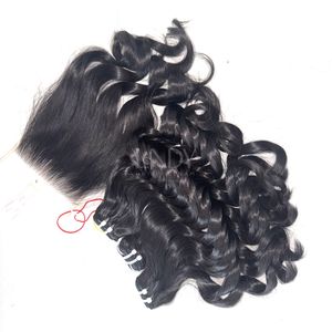 Paquetes y cierre de color negro ondulado de cabello crudo de alta calidad con cierre para hacer pelucas de cabello vietnamita real - Product Image 4