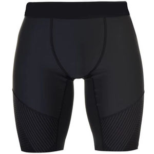Shorts de compression taille haute pour hommes, en coton respirant, design solide, confortables, doublés de logo, shorts de sport décontractés, pour une utilisation en salle de sport - Product Image 1