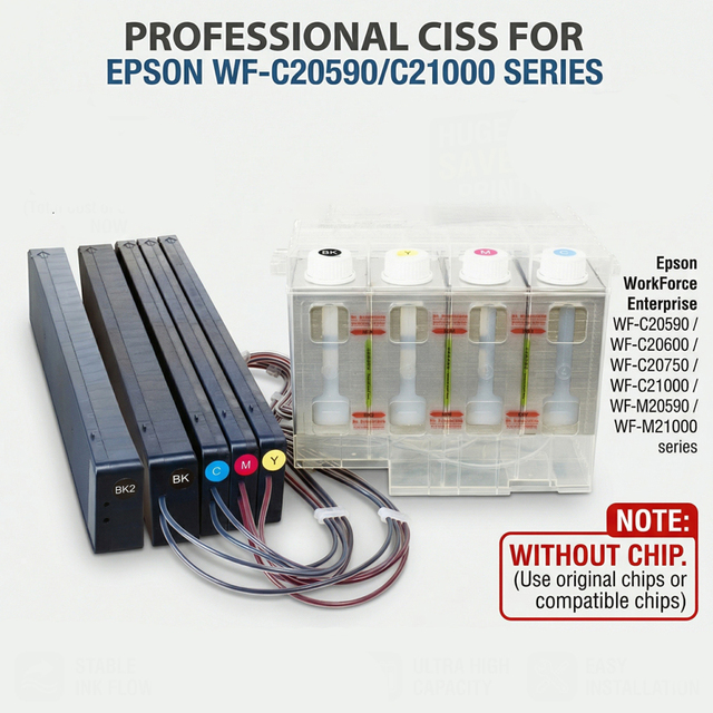 Ciss Ink Cartridge Without Chip Ciss Continua Ink Supply System for epson Enterprise C20600 C20590 C21000 C20750 M21000 Printer