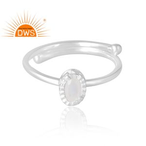 Latest Selling 925 Sterling Silver Natural Rainbow <b>Moon</b> Gemstone <b>Ring</b> Custom Jewelry For Women Gift For Her - Product Image 3