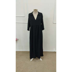 Robe longue Aerobin à manches Truvakar et col en V pour femme, 36042 - Noir - Product Image 4