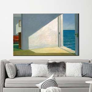 ภาพพิมพ์บนผ้าใบลายชายฝั่งที่เงียบสงบ: งานศิลปะติดผนังสไตล์มินิมอลแบบ Hopper,1P:Gallery Wrapped - Product Image 1