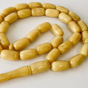 อำพันบอลติกสีเหลืองธรรมชาติ, ลูกประคำอิสลาม, ลูกปัดทรงกระบอก 33 เม็ด - Product Image 1