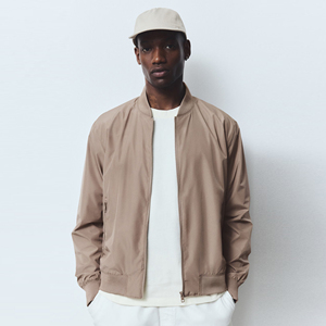 Chaqueta bomber beige para hombre, ropa de abrigo informal ligera, ajustada, con cremallera frontal, transpirable, elegante, moda urbana, abrigo de primavera - Product Image 1