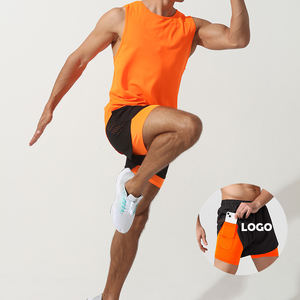 Pantalones cortos de gimnasio para hombre, pantalones cortos de entrenamiento de dos pisos, pantalones deportivos para correr, pantalones cortos para correr para hombre - Product Image 2