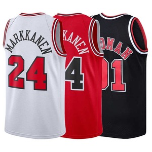 Vêtements de sport classiques OEM Ensembles d'uniformes de basket-ball en tissu maillé rayé Maillot de basket-ball personnalisé Broderie Clubs de sport Jeunes adultes - Product Image 5