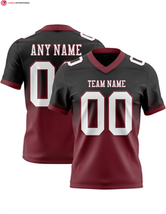 Authentique maillot de football à la mode personnalisé noir blanc-rouge maille respirant solide motif manches courtes longueur imprimé techniques - Product Image 5