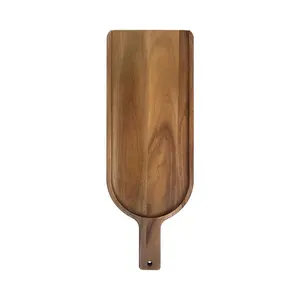 Planche à fromage et à découper rectangulaire en bois d'acacia créatif avec poignée pour restaurants, planche de service de cuisine de qualité supérieure pour hôtels - Product Image 5