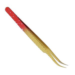 Pince à épiler pour extensions de cils 3D/4D avec pointes dentelées, acier durable antistatique, longueur 10 mm pour l'application des cils - Product Image 4