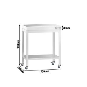 โต๊ะกลางสแตนเลสเชิงพาณิชย์ PREMIUM - 700x700 มม. - พร้อมชั้นวางด้านล่าง - Product Image 2