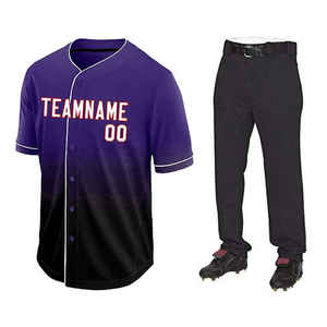 Wholesale Custom Gradient Sublimated <b>Baseball</b> Button Down Jersey with Long Pant Custom <b>Baseball</b> Uniform Supplier from Pakistan - Product Image 1