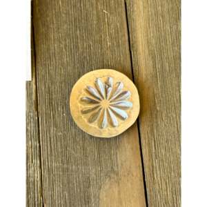 Sterling Silver Navajo Post Concho <b>Earrings</b> with Diamond <b>Moissanite</b> Pearl Accents - Product Image 5