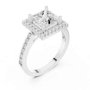 Anillo de diamante cuadrado de moissanita de 14K para mujer - Product Image 5