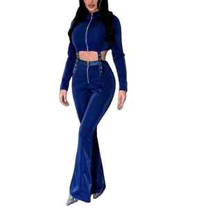 Ensemble de survêtements en velours personnalisé Survêtement de jogging Automne Hiver Survêtements en velours pour femmes 2025 Survêtement en velours Ensemble 2 pièces pour femmes - Product Image 1