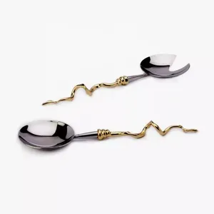 Service de table de mariage pour hôtels couverts en acier inoxydable de qualité alimentaire couverts de haute qualité en finition plaquée cuivre - Product Image 4