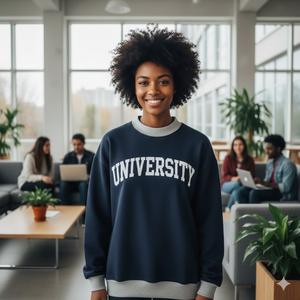 Sudadera Personalizada con Diseño Impreso para Mujer, Cuello Alto Simulado, Forrada, Ecológica, de Poliéster/Algodón, para Adultos - Product Image 5